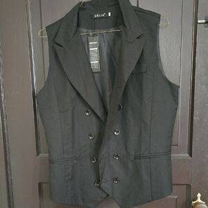 Black Double-Breasted Vest